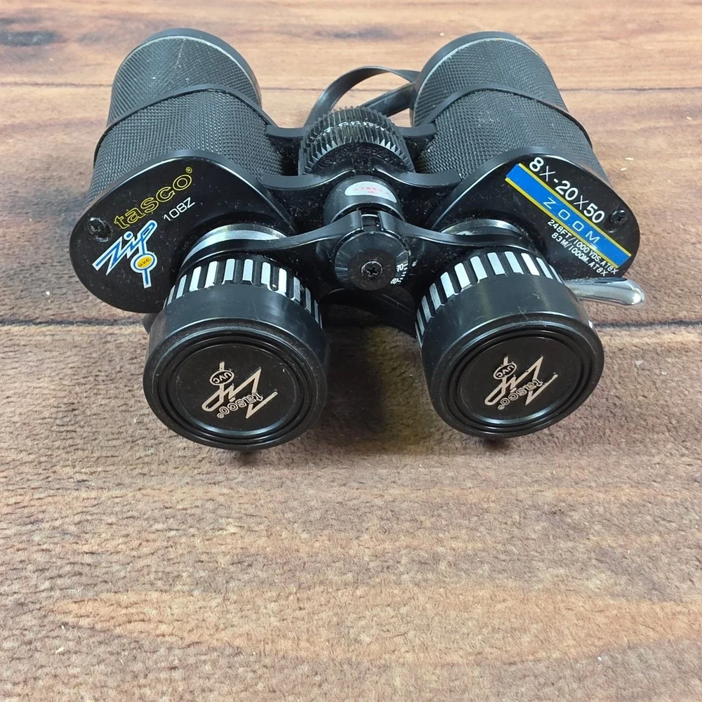 Tasco Zip 108Z Zoom Binoculars Adult OS Black Good 8x-20x50mm Case Caps